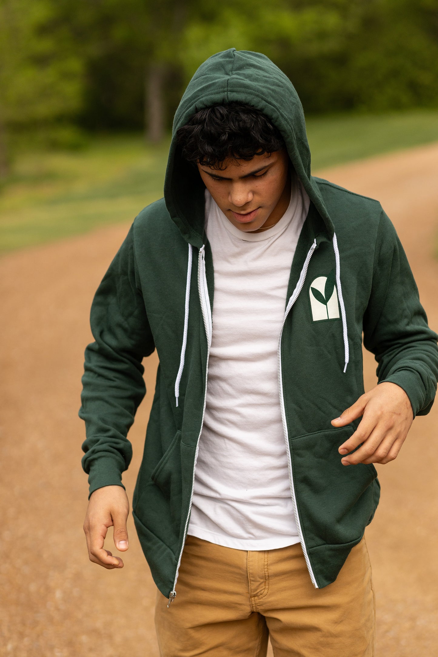 Green Zip Up Hoodie