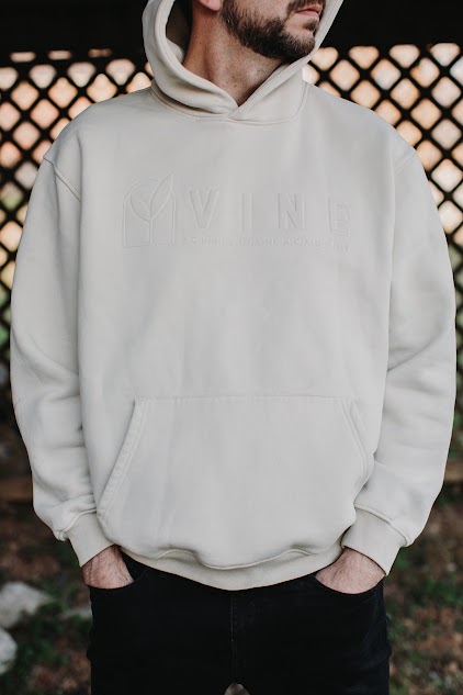 Embossed Ivory Hooded Sweatshirt (Adult Sizes Only)