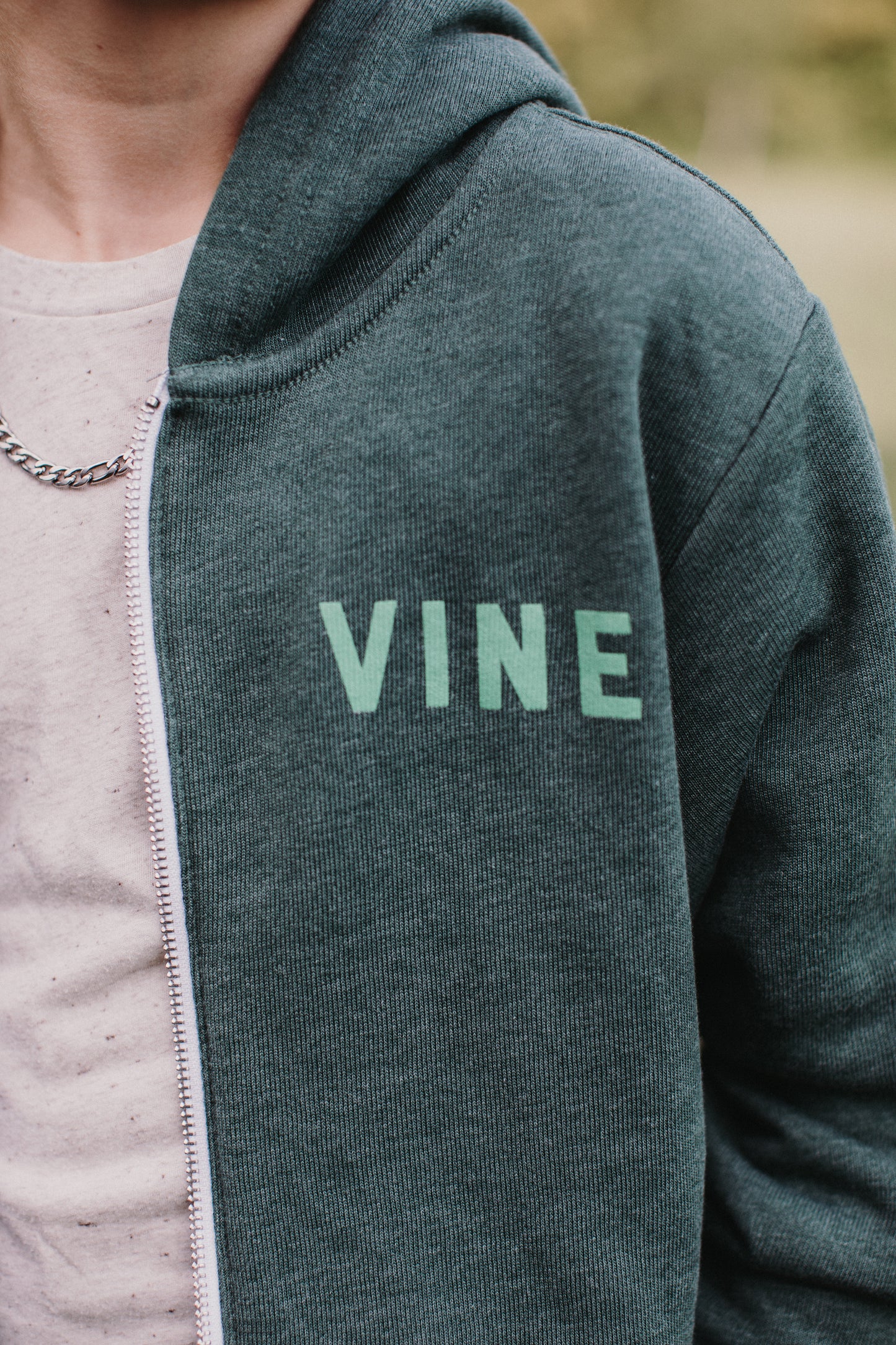 Green VINE Zip-Up Hoodie (Youth Sizes Only)