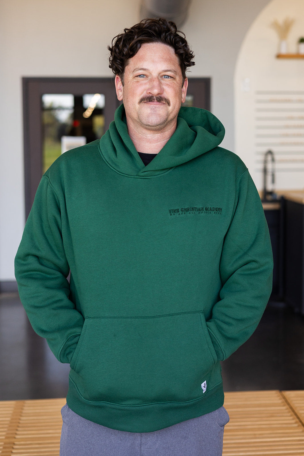 Green Embroidered Hooded Sweatshirt (Adult Sizes Only)