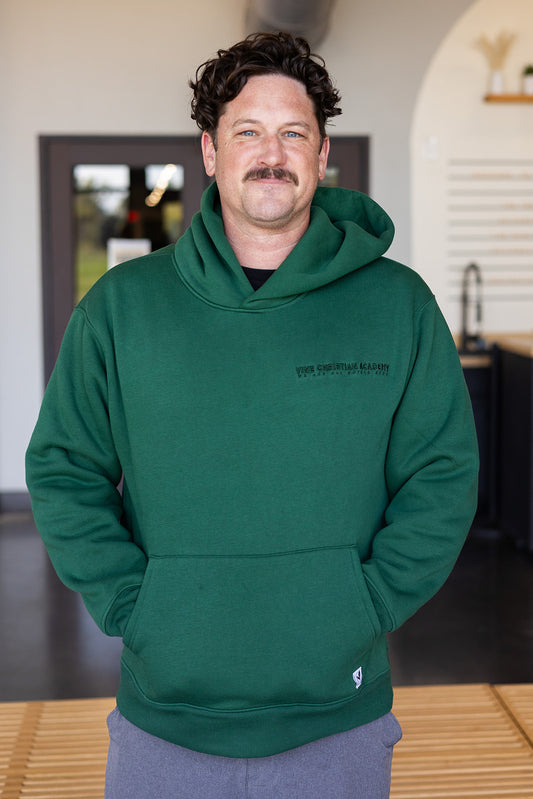 Green Embroidered Hooded Sweatshirt (Adult Sizes Only)